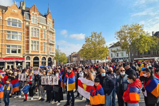 Армяне в Брюсселе провели акцию с требованием признания независимости Арцаха | Aravot Ru
